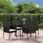 vidaXL Set de muebles jardín 5 pzas con cojines ratán sintético negro vidaXL Set de muebles jardín 5 pzas con cojines ratán sintético negro