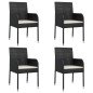 vidaXL Set de muebles jardín 5 pzas con cojines ratán sintético negro vidaXL Set de muebles jardín 5 pzas con cojines ratán sintético negro