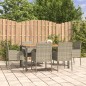 vidaXL Set comedor jardín 7 pzas y cojines ratán sintético gris vidaXL Set comedor jardín 7 pzas y cojines ratán sintético gris