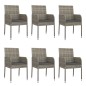vidaXL Set comedor jardín 7 pzas y cojines ratán sintético gris vidaXL Set comedor jardín 7 pzas y cojines ratán sintético gris