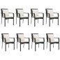 vidaXL Set de comedor de jardín 9 pzas y cojines ratán sintético negro