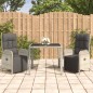 vidaXL Set comedor de jardín 3 piezas con cojines ratán sintético gris vidaXL Set comedor de jardín 3 piezas con cojines ratán sintético gris