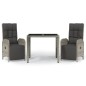 vidaXL Set comedor de jardín 3 piezas con cojines ratán sintético gris vidaXL Set comedor de jardín 3 piezas con cojines ratán sintético gris