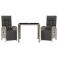 vidaXL Set comedor de jardín 3 piezas con cojines ratán sintético gris vidaXL Set comedor de jardín 3 piezas con cojines ratán sintético gris