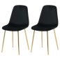 Venture Home Sillas de comedor 2 uds Polar terciopelo negro y latón Venture Home Sillas de comedor 2 uds Polar terciopelo negro y latón