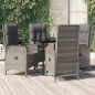 vidaXL Set comedor jardín 5 pzas y cojines ratán sintético negro gris