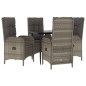 vidaXL Set comedor jardín 5 pzas y cojines ratán sintético negro gris