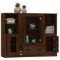 vidaXL Aparador alto 3 piezas madera contrachapada marrón roble vidaXL Aparador alto 3 piezas madera contrachapada marrón roble