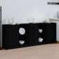 vidaXL Aparadores 3 piezas madera contrachapada negro
