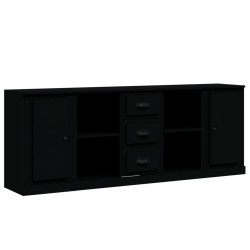 vidaXL Aparadores 3 piezas madera contrachapada negro