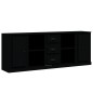 vidaXL Aparadores 3 piezas madera contrachapada negro