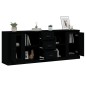 vidaXL Aparadores 3 piezas madera contrachapada negro