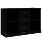 vidaXL Aparadores 3 piezas madera contrachapada negro