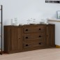 vidaXL Aparadores 3 piezas madera contrachapada marrón roble vidaXL Aparadores 3 piezas madera contrachapada marrón roble