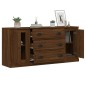 vidaXL Aparadores 3 piezas madera contrachapada marrón roble vidaXL Aparadores 3 piezas madera contrachapada marrón roble