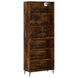 vidaXL Aparador alto madera ingeniería roble ahumado 69,5x32,5x180 cm