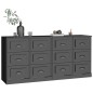 vidaXL Aparadores 2 uds madera contrachapada negro vidaXL Aparadores 2 uds madera contrachapada negro
