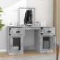 vidaXL Tocador con espejo gris hormigón 130x50x132,5 cm vidaXL Tocador con espejo gris hormigón 130x50x132,5 cm