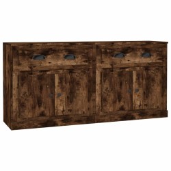 vidaXL Aparadores 2 piezas madera contrachapada roble ahumado