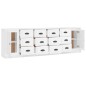 vidaXL Aparadores 3 uds madera contrachapada blanco brillo