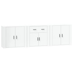 vidaXL Aparadores 3 piezas madera contrachapada blanco