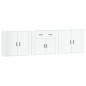 vidaXL Aparadores 3 piezas madera contrachapada blanco vidaXL Aparadores 3 piezas madera contrachapada blanco