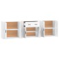 vidaXL Aparadores 3 piezas madera contrachapada blanco vidaXL Aparadores 3 piezas madera contrachapada blanco