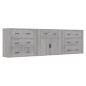 vidaXL Aparadores 3 piezas madera contrachapada gris Sonoma vidaXL Aparadores 3 piezas madera contrachapada gris Sonoma
