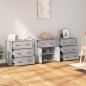 vidaXL Aparadores 3 piezas madera contrachapada gris Sonoma vidaXL Aparadores 3 piezas madera contrachapada gris Sonoma