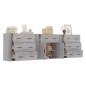 vidaXL Aparadores 3 piezas madera contrachapada gris Sonoma vidaXL Aparadores 3 piezas madera contrachapada gris Sonoma