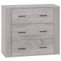 vidaXL Aparadores 3 piezas madera contrachapada gris Sonoma vidaXL Aparadores 3 piezas madera contrachapada gris Sonoma