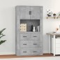 vidaXL Aparador alto madera contrachapada gris hormigón vidaXL Aparador alto madera contrachapada gris hormigón