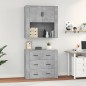 vidaXL Aparador alto madera contrachapada gris hormigón vidaXL Aparador alto madera contrachapada gris hormigón