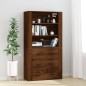 vidaXL Aparador alto madera contrachapada marrón roble vidaXL Aparador alto madera contrachapada marrón roble