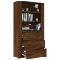 vidaXL Aparador alto madera contrachapada marrón roble vidaXL Aparador alto madera contrachapada marrón roble