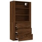 vidaXL Aparador alto madera contrachapada marrón roble vidaXL Aparador alto madera contrachapada marrón roble