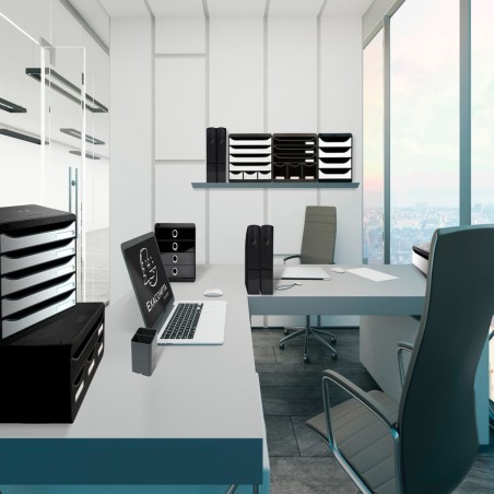 Exacompta Set de cajones escritorio Store-Box 7 cajones negro brillo