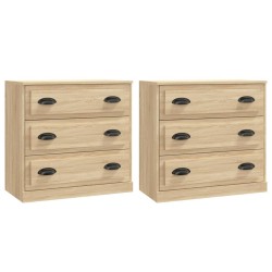 vidaXL Aparadores 2 piezas madera contrachapada color roble sonoma