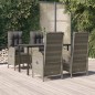 vidaXL Set comedor jardín 5 pzas y cojines ratán sintético negro gris vidaXL Set comedor jardín 5 pzas y cojines ratán sintético negro gris