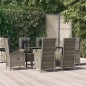 vidaXL Set comedor jardín 7 pzas y cojines ratán sintético negro gris vidaXL Set comedor jardín 7 pzas y cojines ratán sintético negro gris