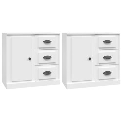 vidaXL Aparadores 2 piezas madera contrachapada blanco
