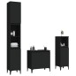 vidaXL Juego de muebles de baño 3 pzas madera contrachapada negro vidaXL Juego de muebles de baño 3 pzas madera contrachapada negro