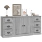 vidaXL Aparadores 3 piezas madera contrachapada gris Sonoma vidaXL Aparadores 3 piezas madera contrachapada gris Sonoma