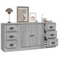 vidaXL Aparadores 3 piezas madera contrachapada gris Sonoma vidaXL Aparadores 3 piezas madera contrachapada gris Sonoma