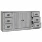 vidaXL Aparadores 3 piezas madera contrachapada gris Sonoma vidaXL Aparadores 3 piezas madera contrachapada gris Sonoma