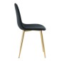 Venture Home Sillas de comedor 2 uds Polar terciopelo negro y latón Venture Home Sillas de comedor 2 uds Polar terciopelo negro y latón