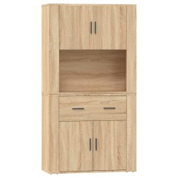 vidaXL Aparador alto madera contrachapada color roble