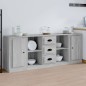 vidaXL Aparadores 3 piezas madera contrachapada gris Sonoma vidaXL Aparadores 3 piezas madera contrachapada gris Sonoma