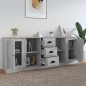 vidaXL Aparadores 3 piezas madera contrachapada gris Sonoma vidaXL Aparadores 3 piezas madera contrachapada gris Sonoma