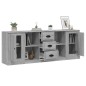 vidaXL Aparadores 3 piezas madera contrachapada gris Sonoma vidaXL Aparadores 3 piezas madera contrachapada gris Sonoma